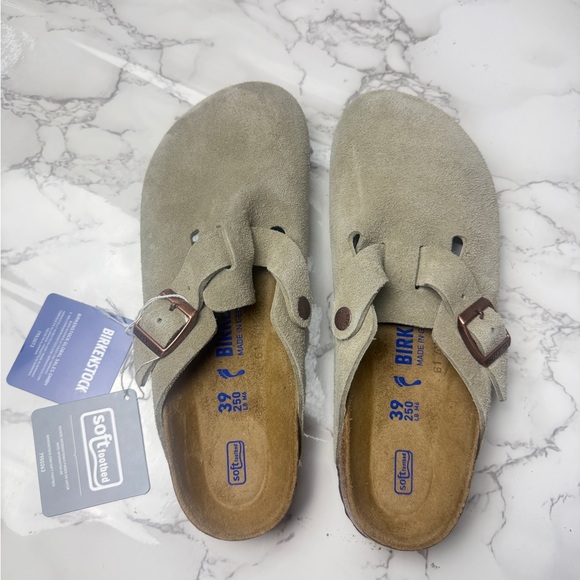 New Birkenstock Boston Taupe Suede Clogs EU Size 39 - Picture 7 of 10